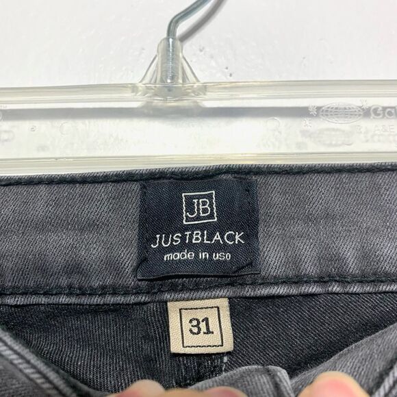 Just Black Jeans Light Grey Skinny Denim Mid High Rise Distressed size 31 - Picture 4 of 11